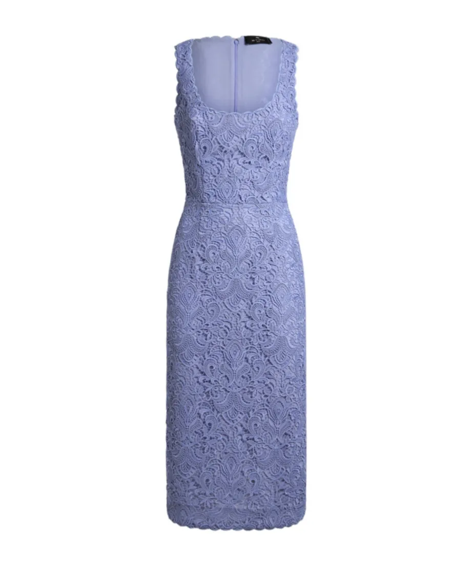 Paisley Macramé Sheath Dress