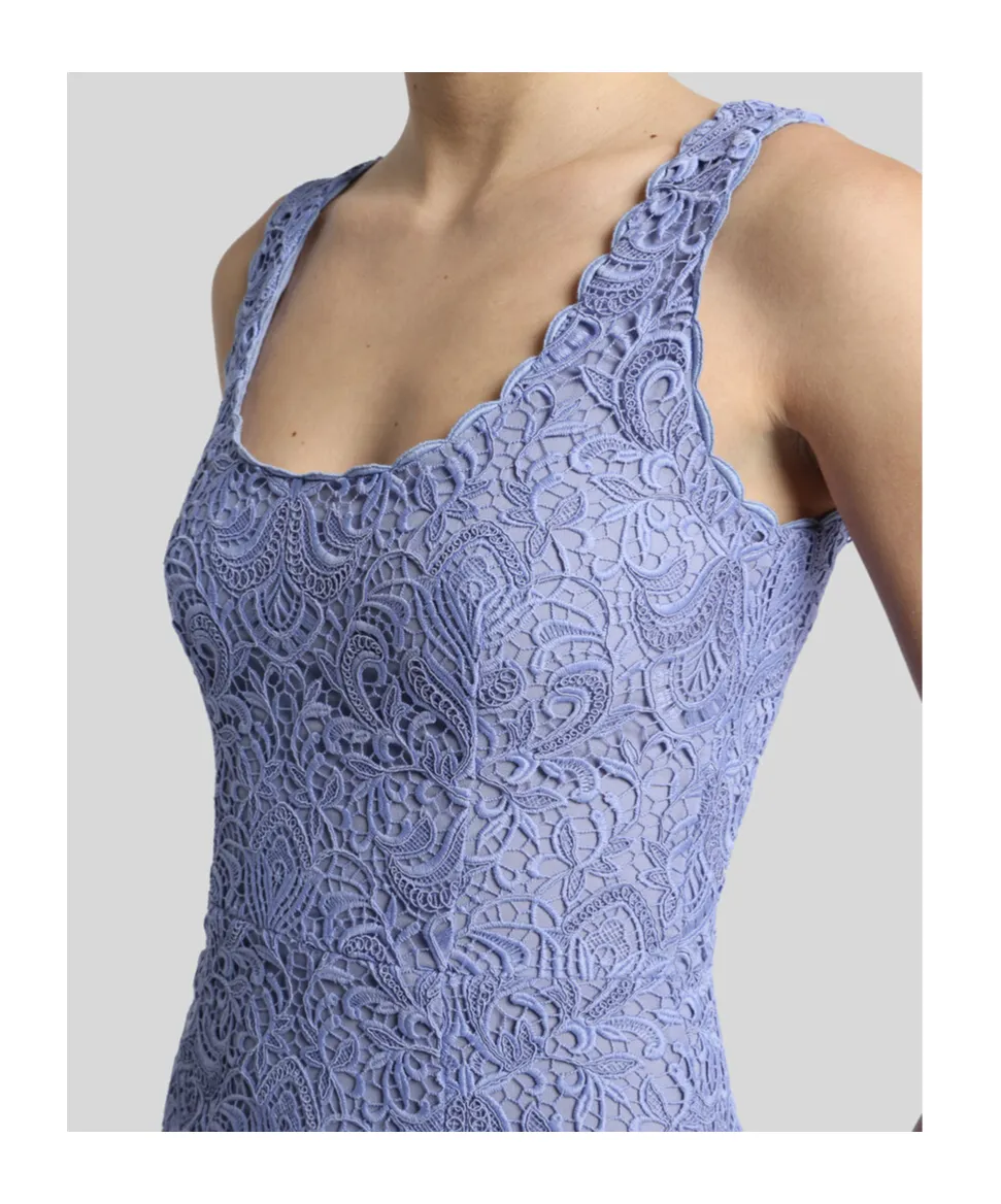 Paisley Macramé Sheath Dress