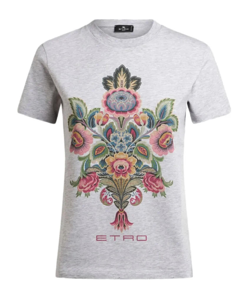 Cotton T-Shirt With Placed Print