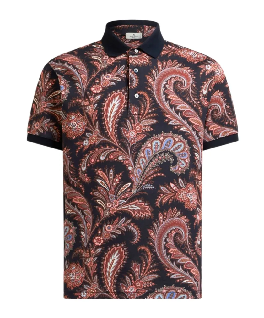 Floral Paisley Cotton Polo Shirt