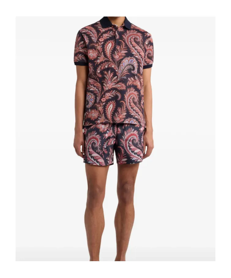 Floral Paisley Cotton Polo Shirt