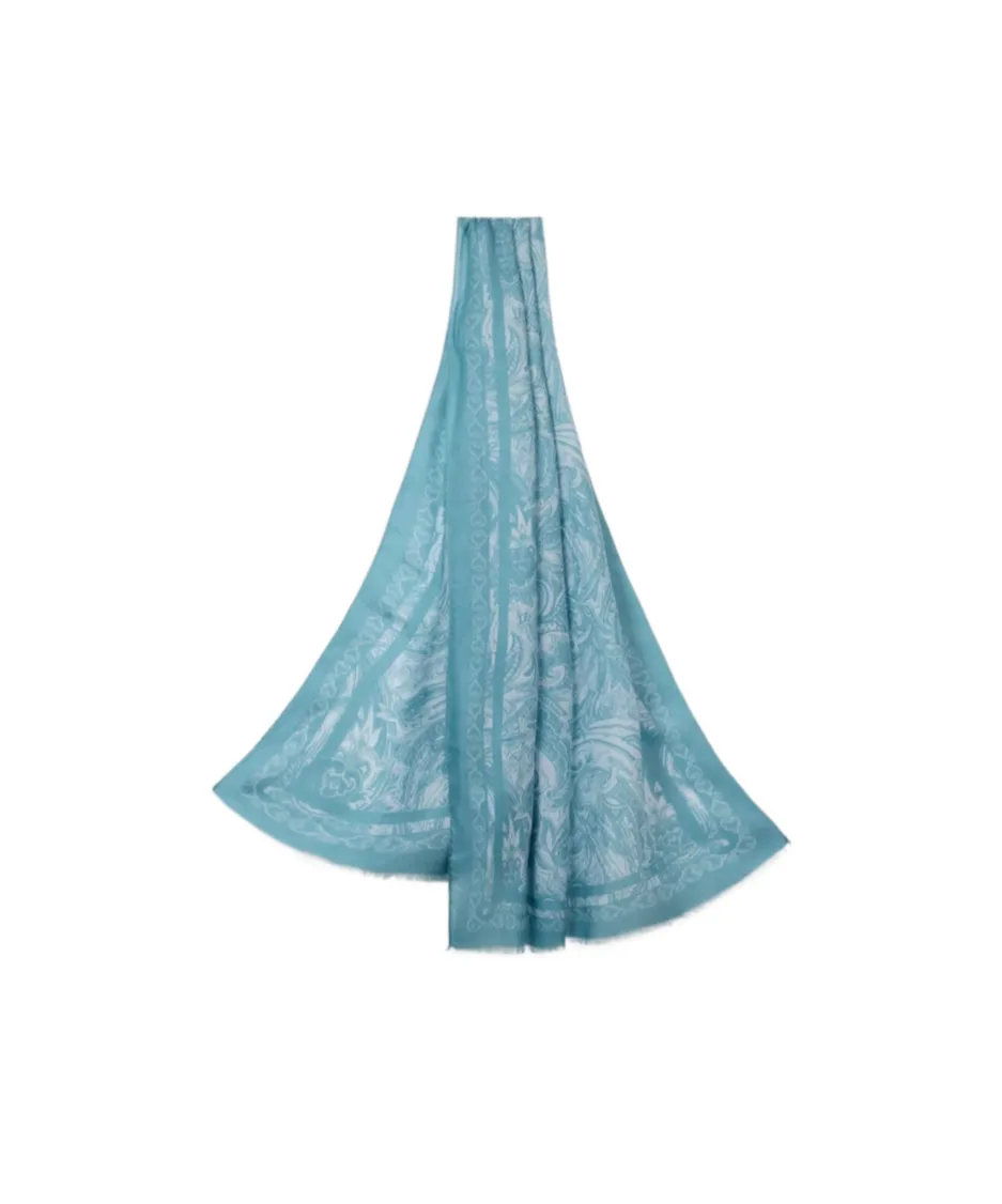 Paisley Printed Frayed Edge Scarf