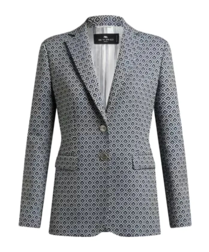 Single-Breasted Jacquard Jacket