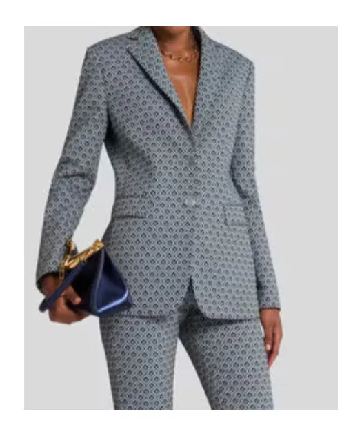 Single-Breasted Jacquard Jacket