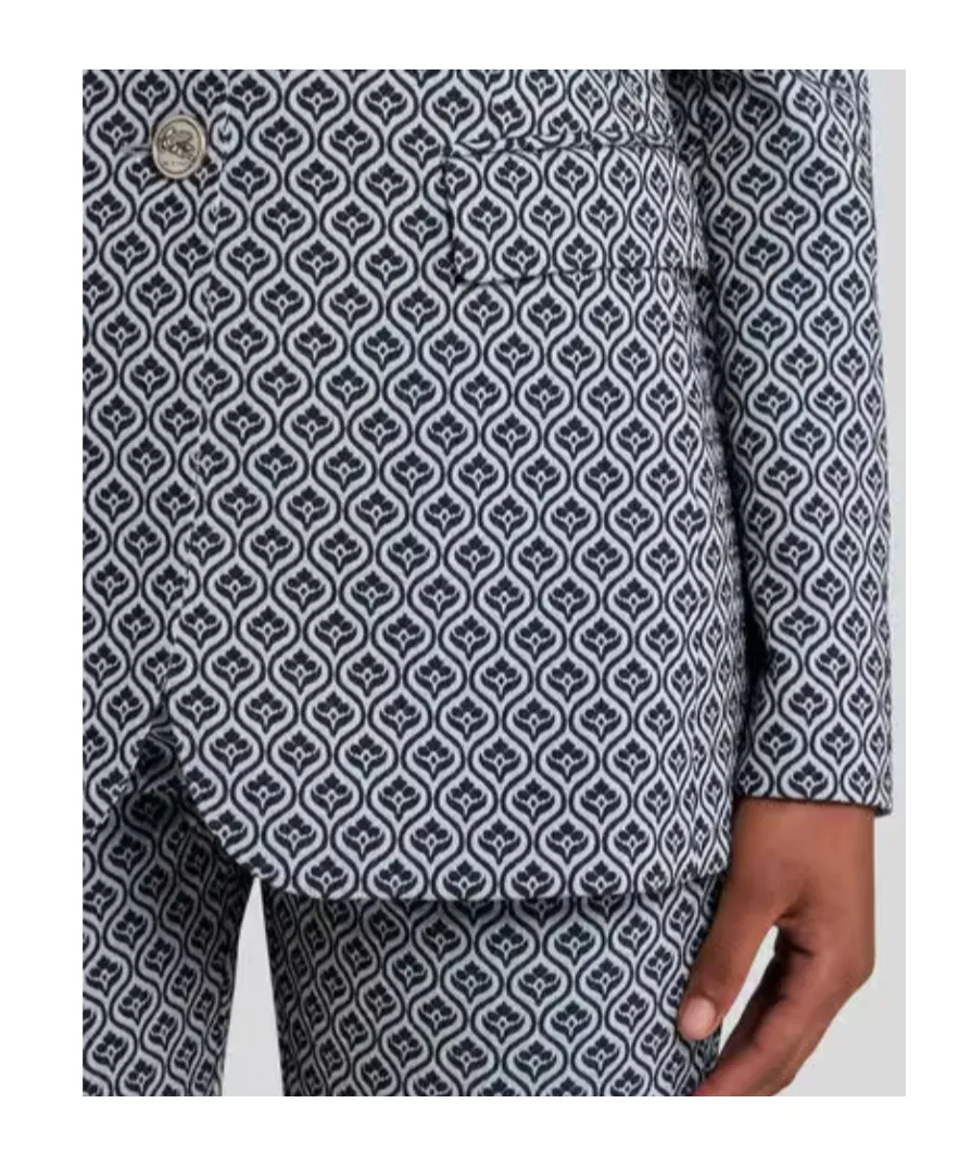 Single-Breasted Jacquard Jacket