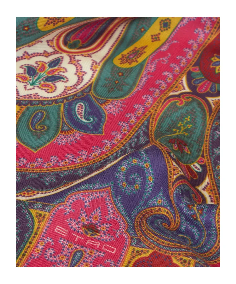 Paisley Silk And Cashmere Scarf
