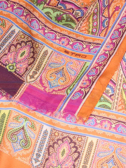 Paisley Printed Frayed Hem Scarf