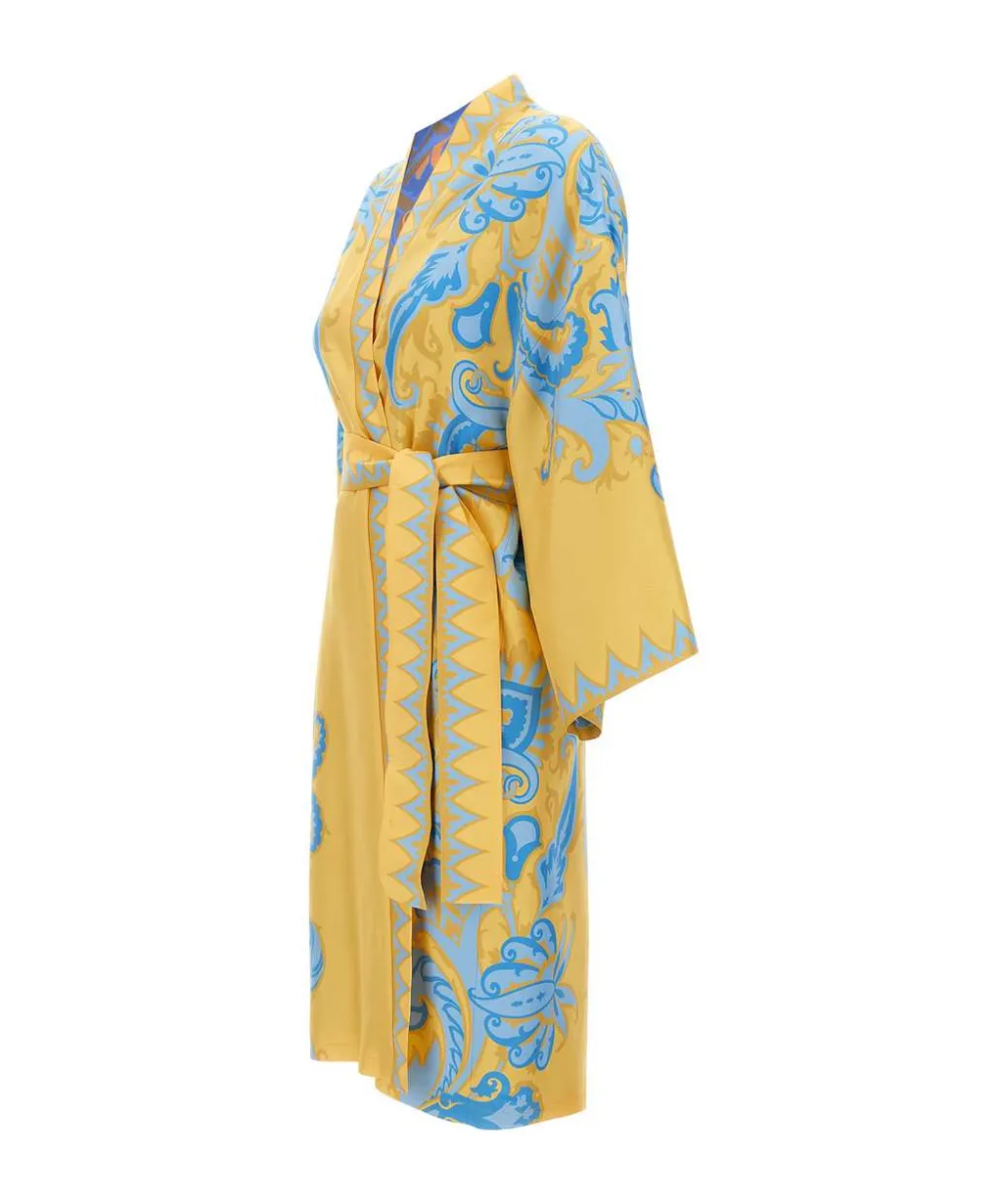 Printed Satin Kimono