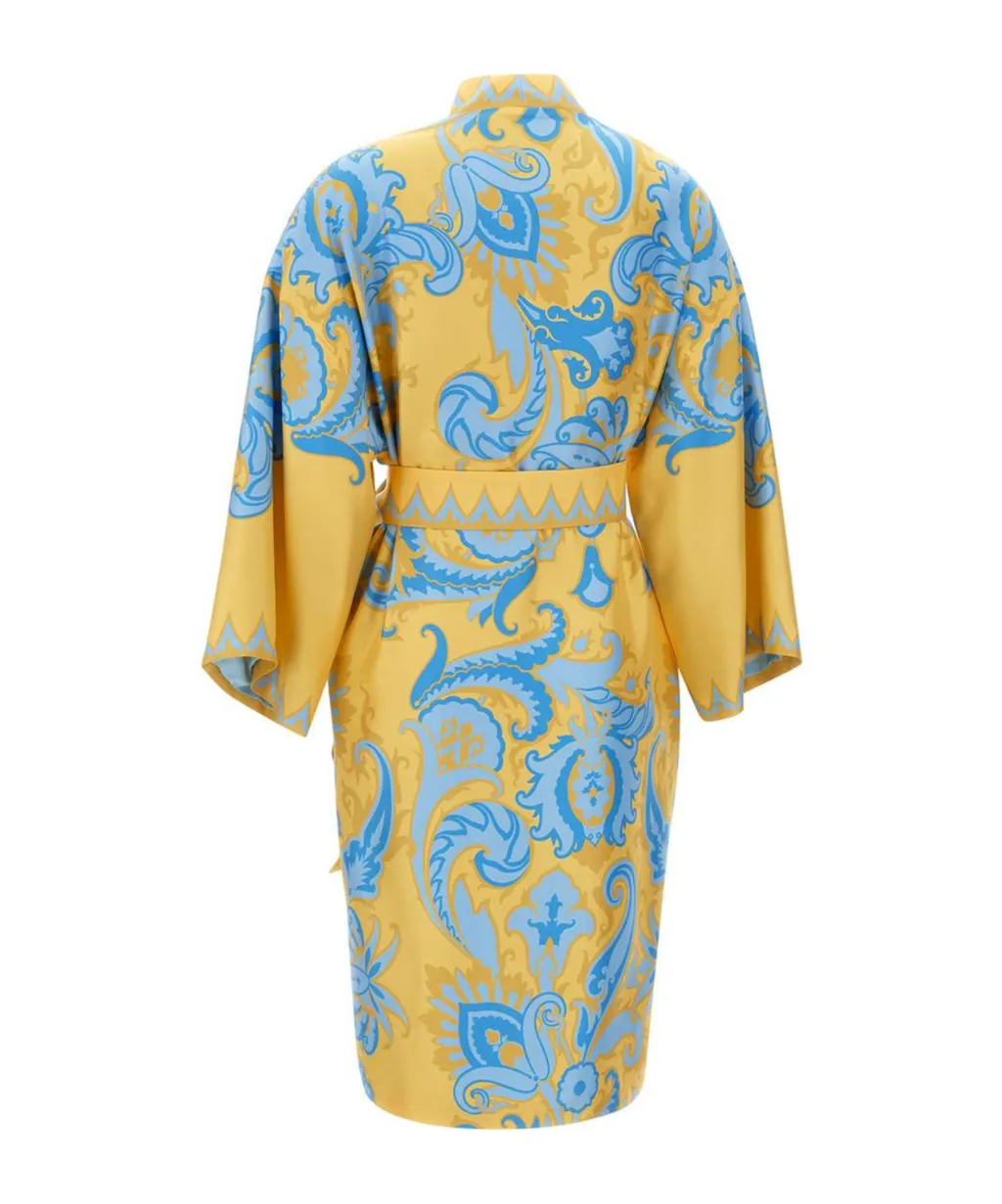 Printed Satin Kimono