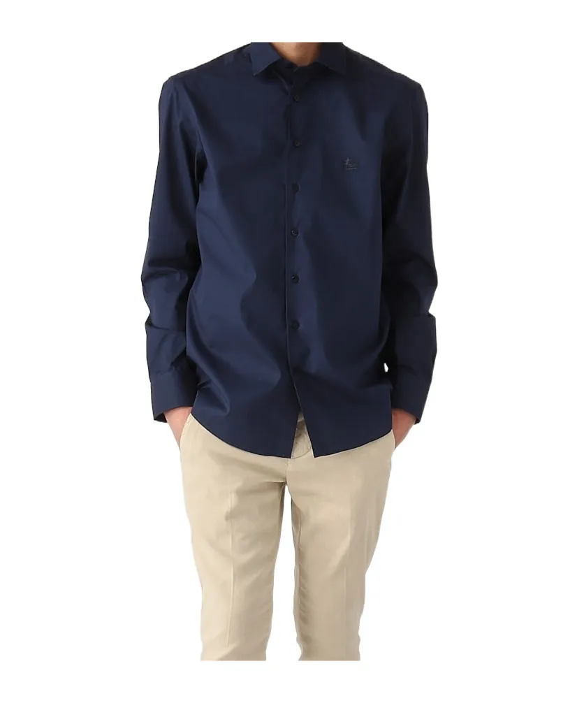 Pegaso Embroidered Buttoned Poplin Shirt