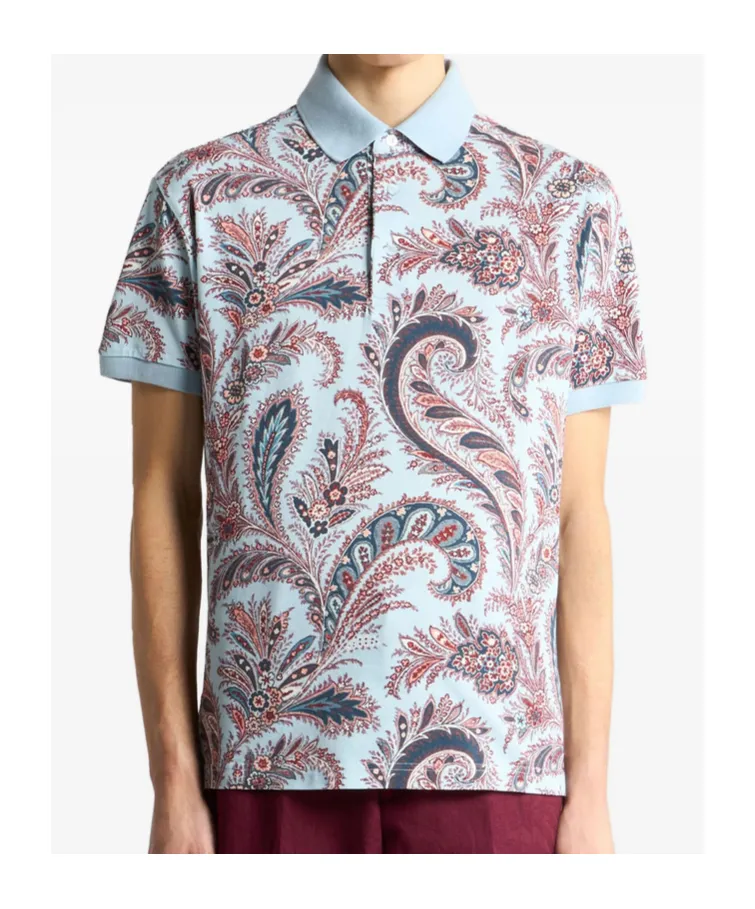 Floral Paisley Cotton Polo Shirt