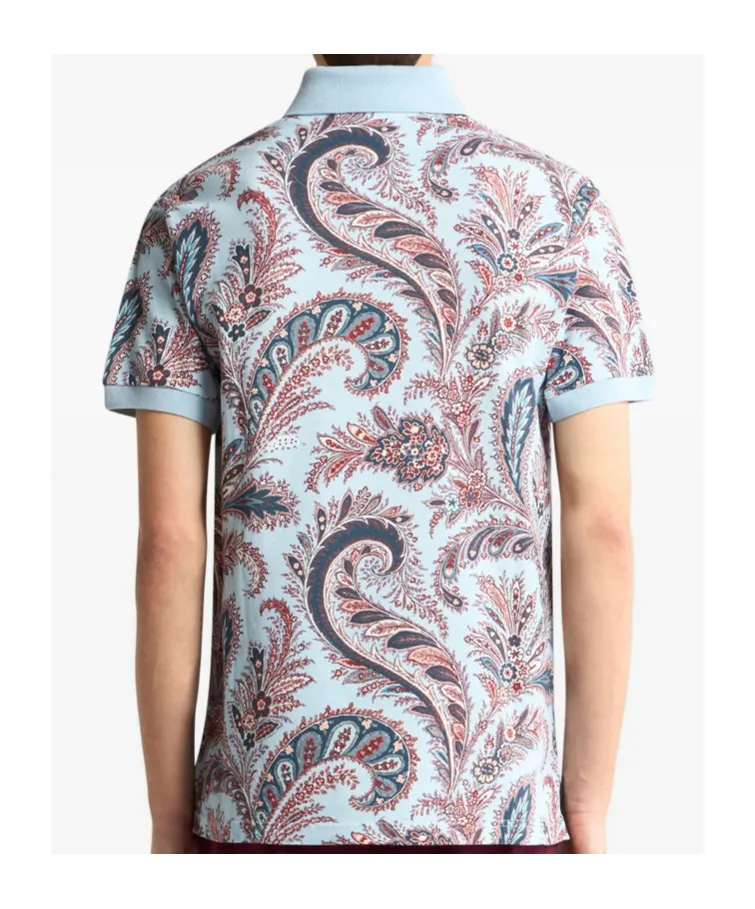 Floral Paisley Cotton Polo Shirt