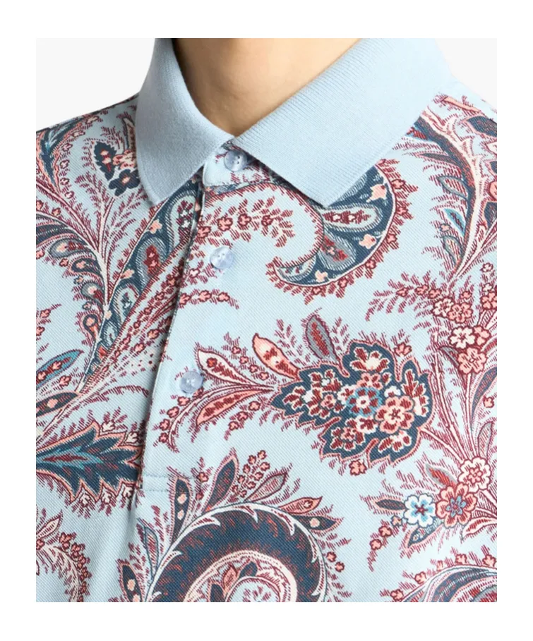 Floral Paisley Cotton Polo Shirt