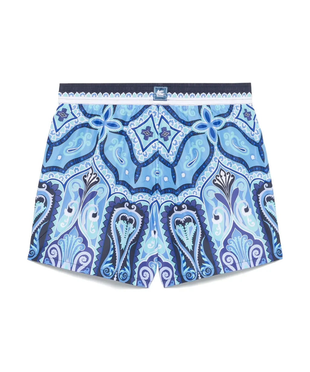 Paisley-Print Swim Shorts