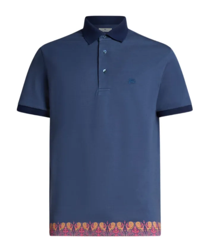 Paisley Motif-Adorned Polo Shirt