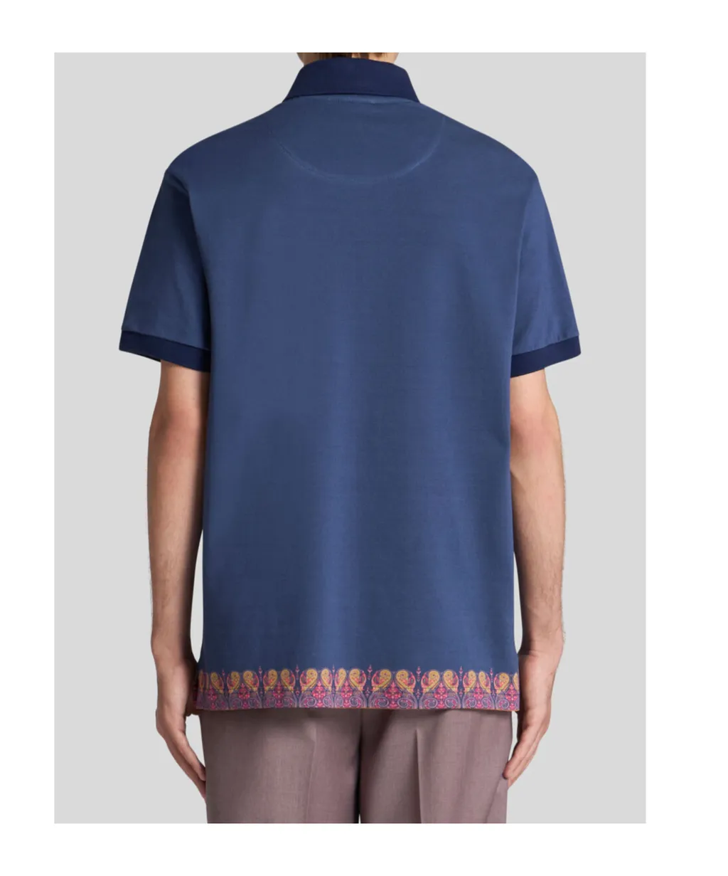 Paisley Motif-Adorned Polo Shirt