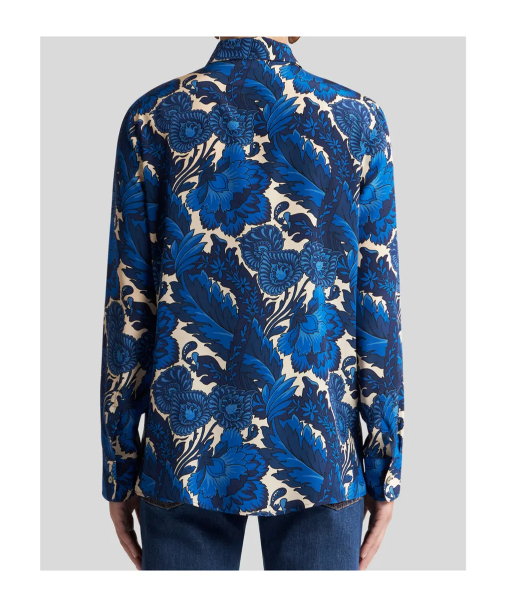 Floral Printed Long-Sleeved Shirt