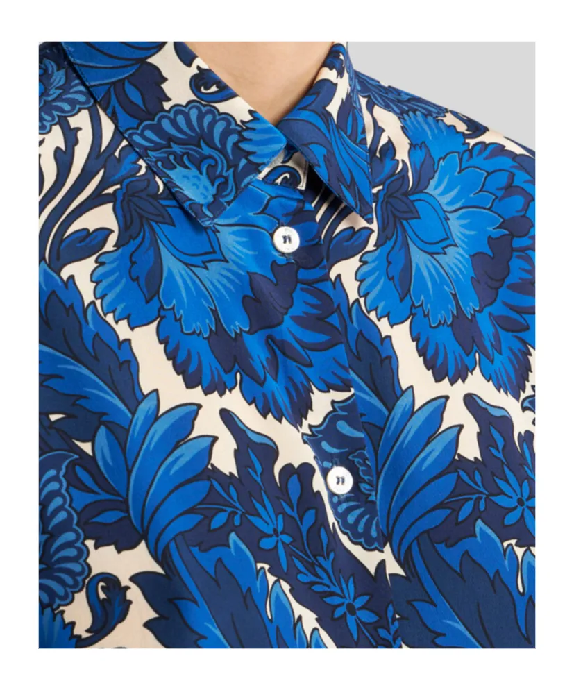 Floral Printed Long-Sleeved Shirt