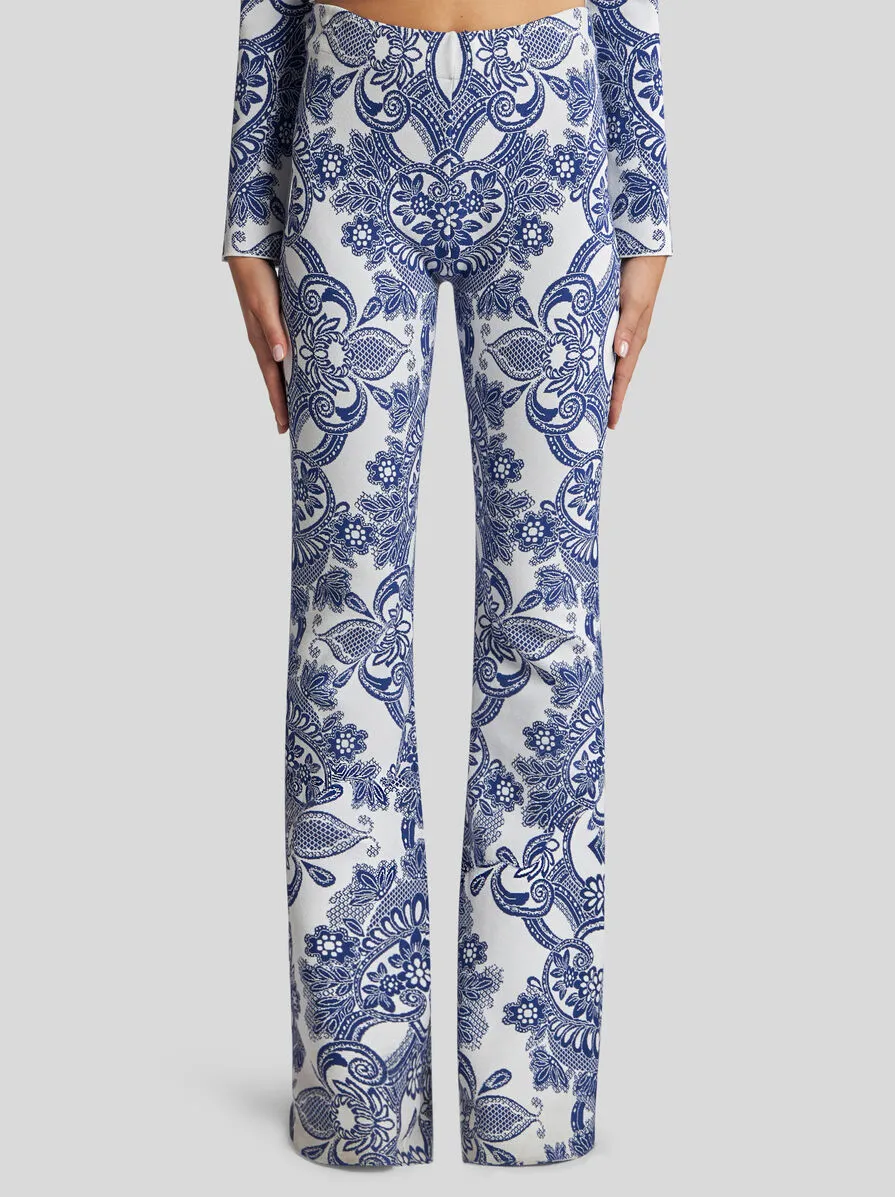 Lace-Motif Knit Trousers
