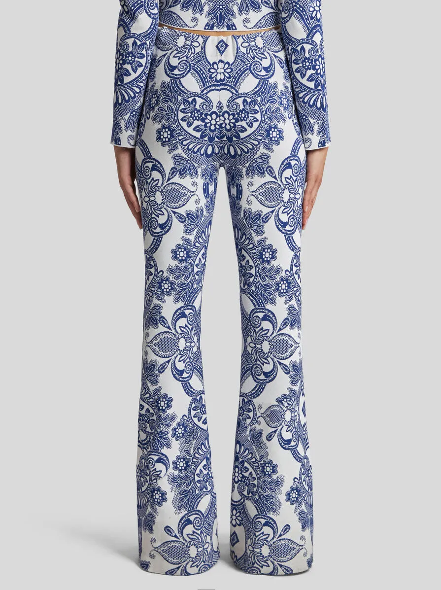 Lace-Motif Knit Trousers