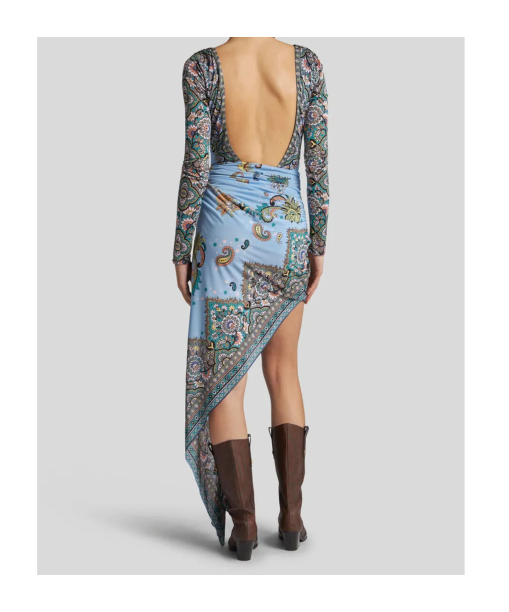 Asymmetric Dress With Print