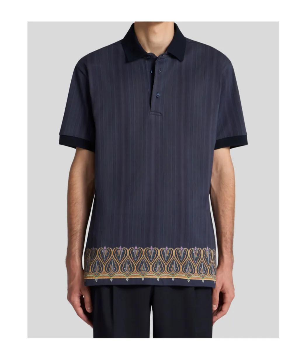 Striped Short Sleeved Polo Shirt