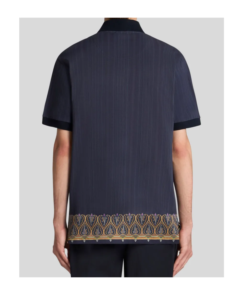 Striped Short Sleeved Polo Shirt