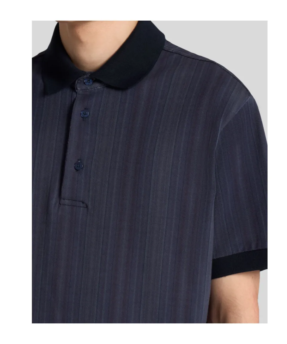 Striped Short Sleeved Polo Shirt