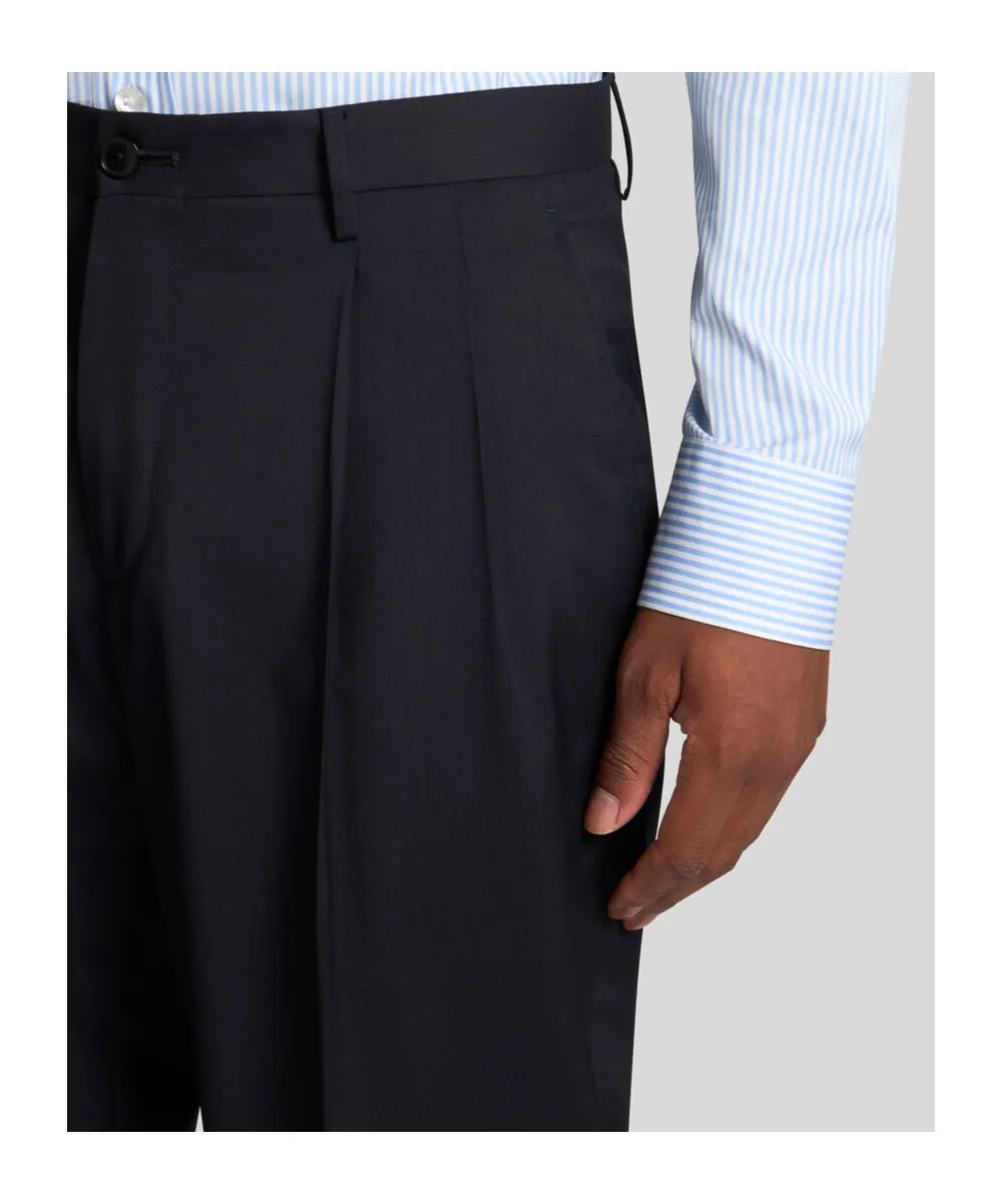 Carrot-Leg Wool Trousers