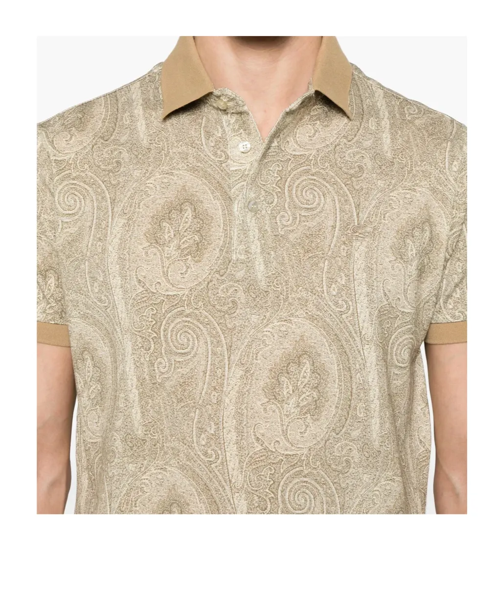 Paisley Printed Short-Sleeved Polo Shirt
