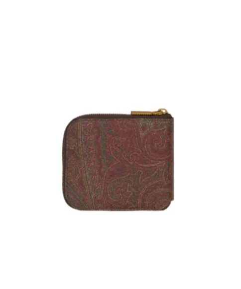 Paisley Wallet With Pegaso Detail