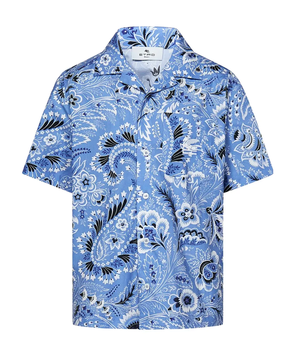 All-Over Printed Straight Hem Shirt