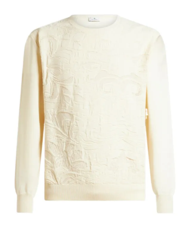 Patterned-Jacquard Crewneck Jumper