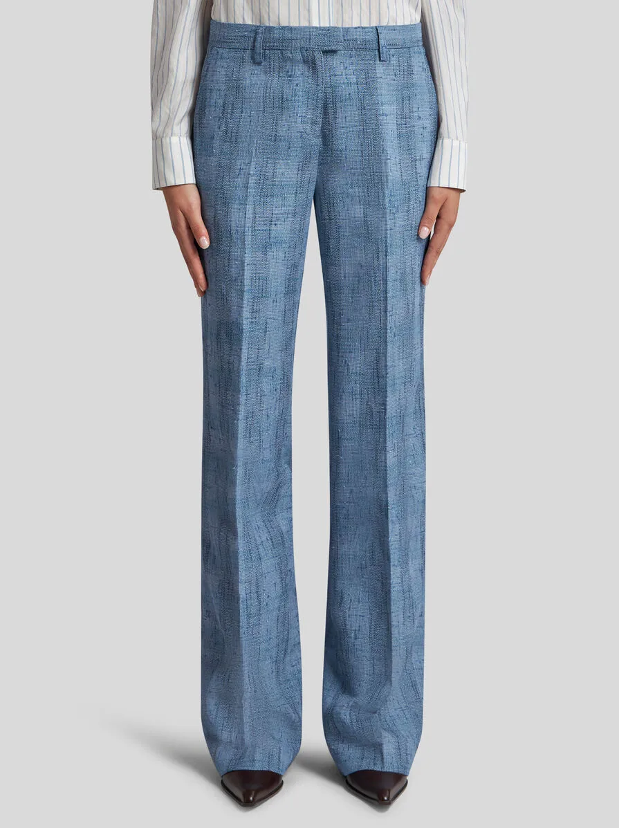Textured Straight Leg Pants