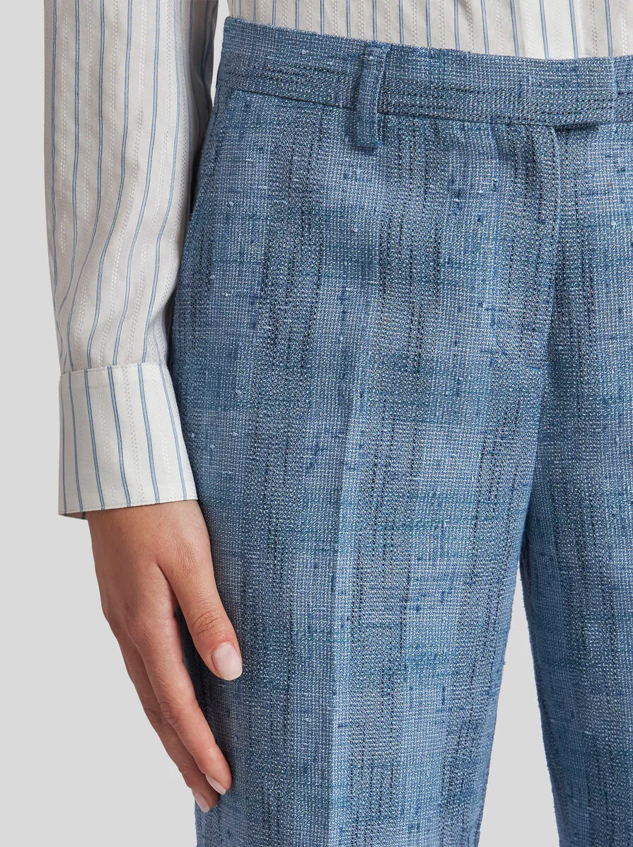 Textured Straight Leg Pants