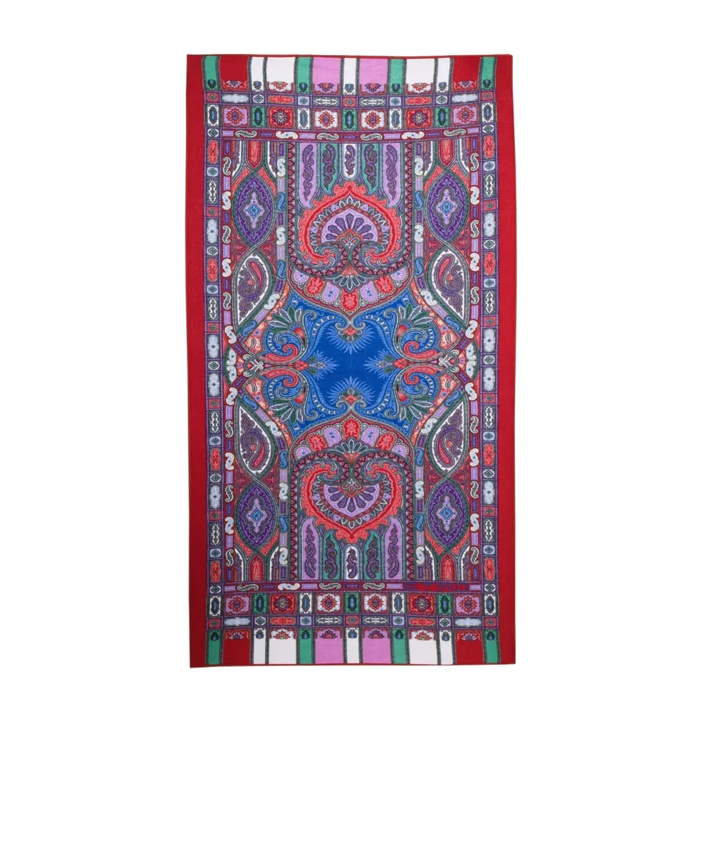 Baroque-Pattern Printed Beach Towel