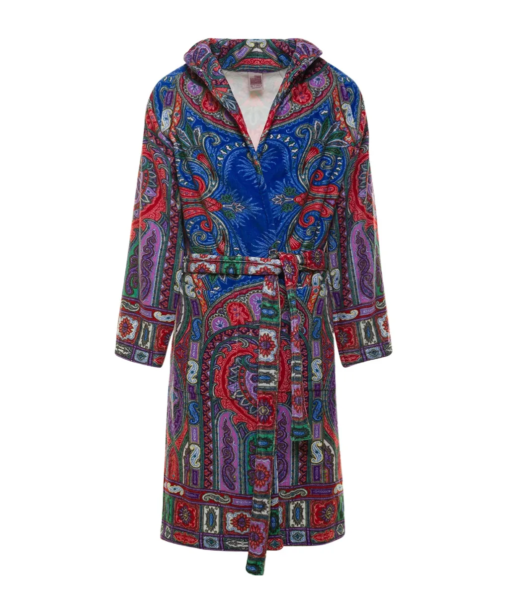 Paisley Pattern Belted Bath Robe