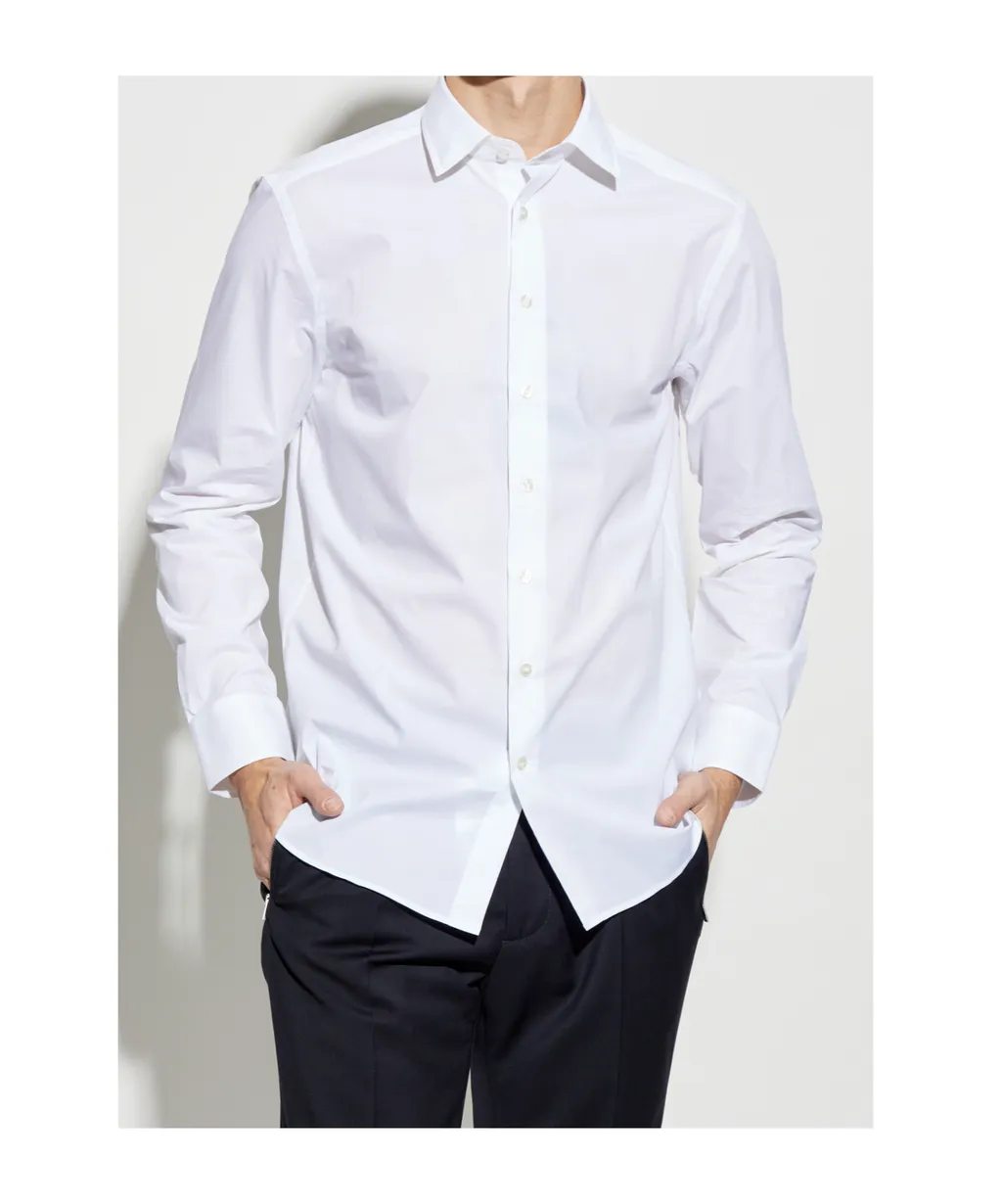 Buttoned Curved Hem Shirt