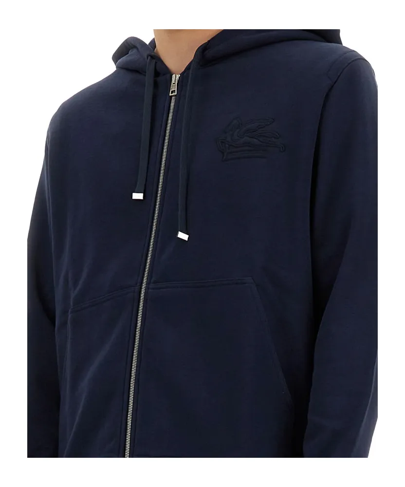 Pegaso Embroidered Zipped Hoodie