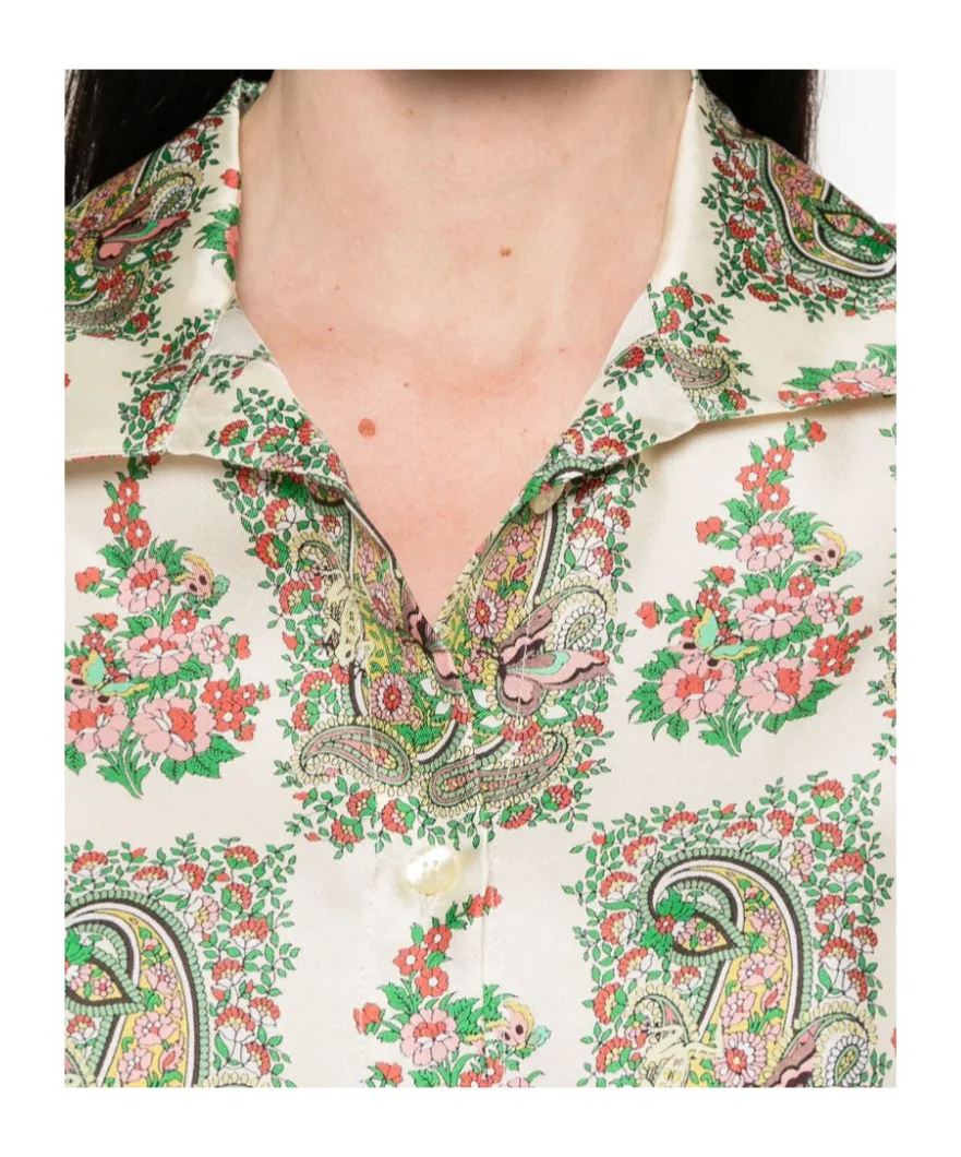 Floral-Printed Short Sleeved Shirt