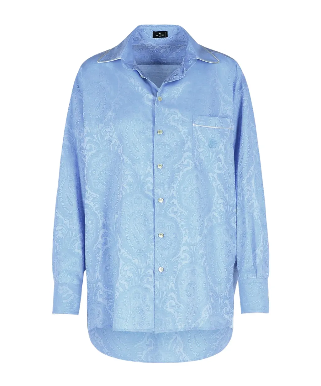 Paisley Jacquard Long-Sleeved Shirt