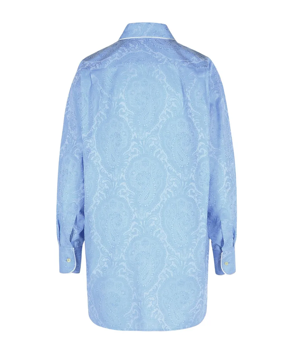 Paisley Jacquard Long-Sleeved Shirt