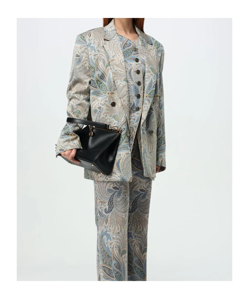Double Breasted Paisley Jacquard Jacket