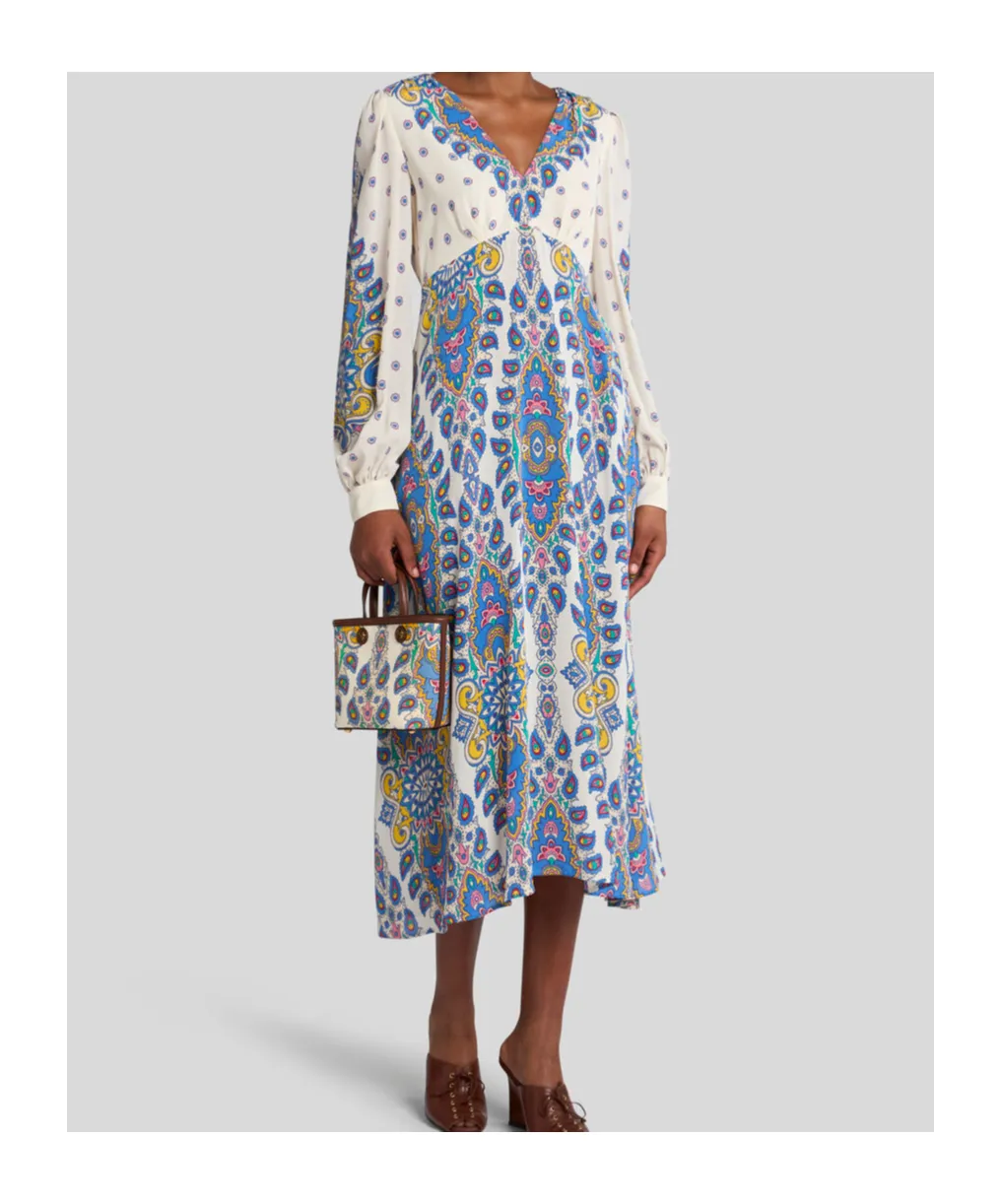 Crepe De Chine Midi Dress