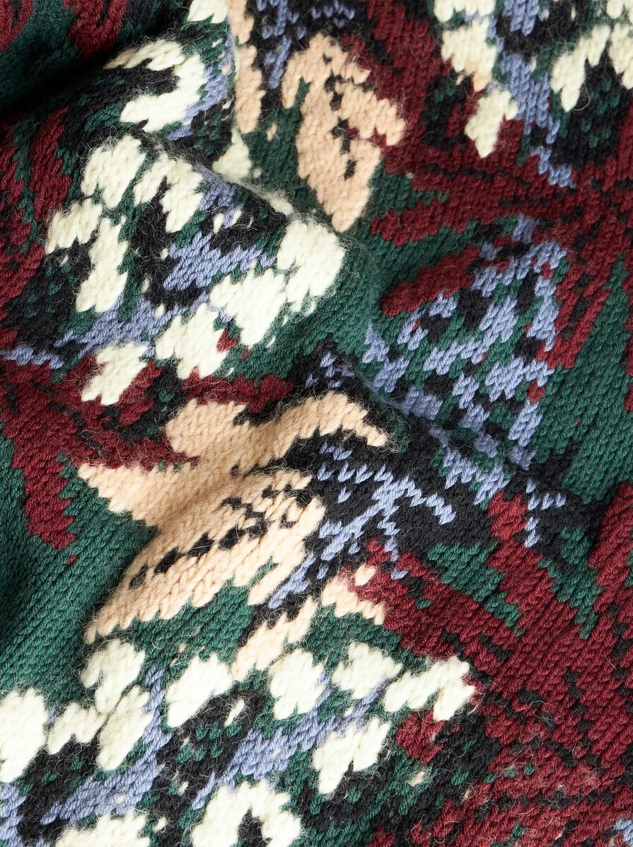 V-Neck Jacquard Knitted Cardigan