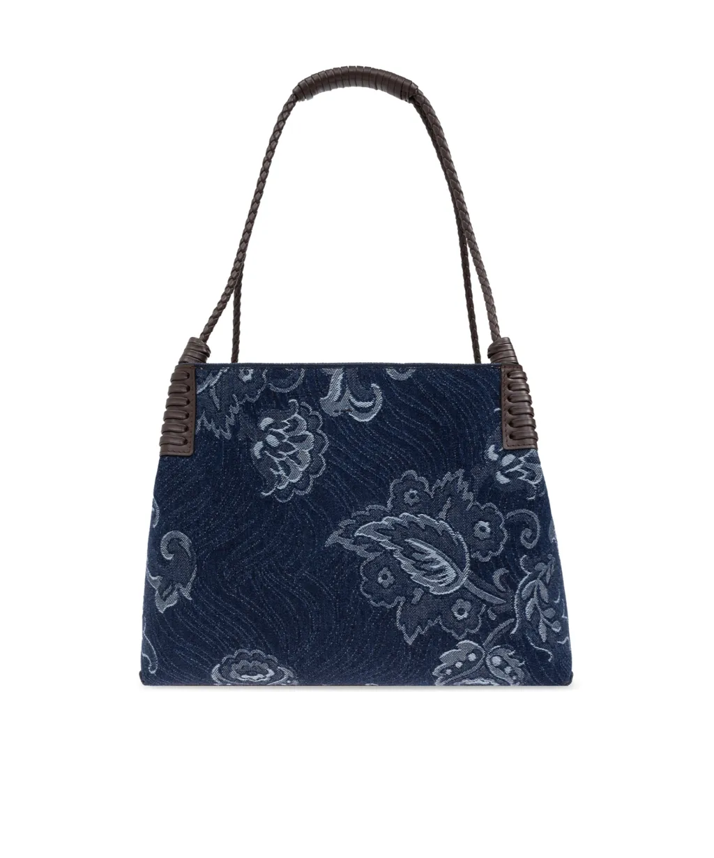 Jacquard Denim Medium Libra Tote Bag