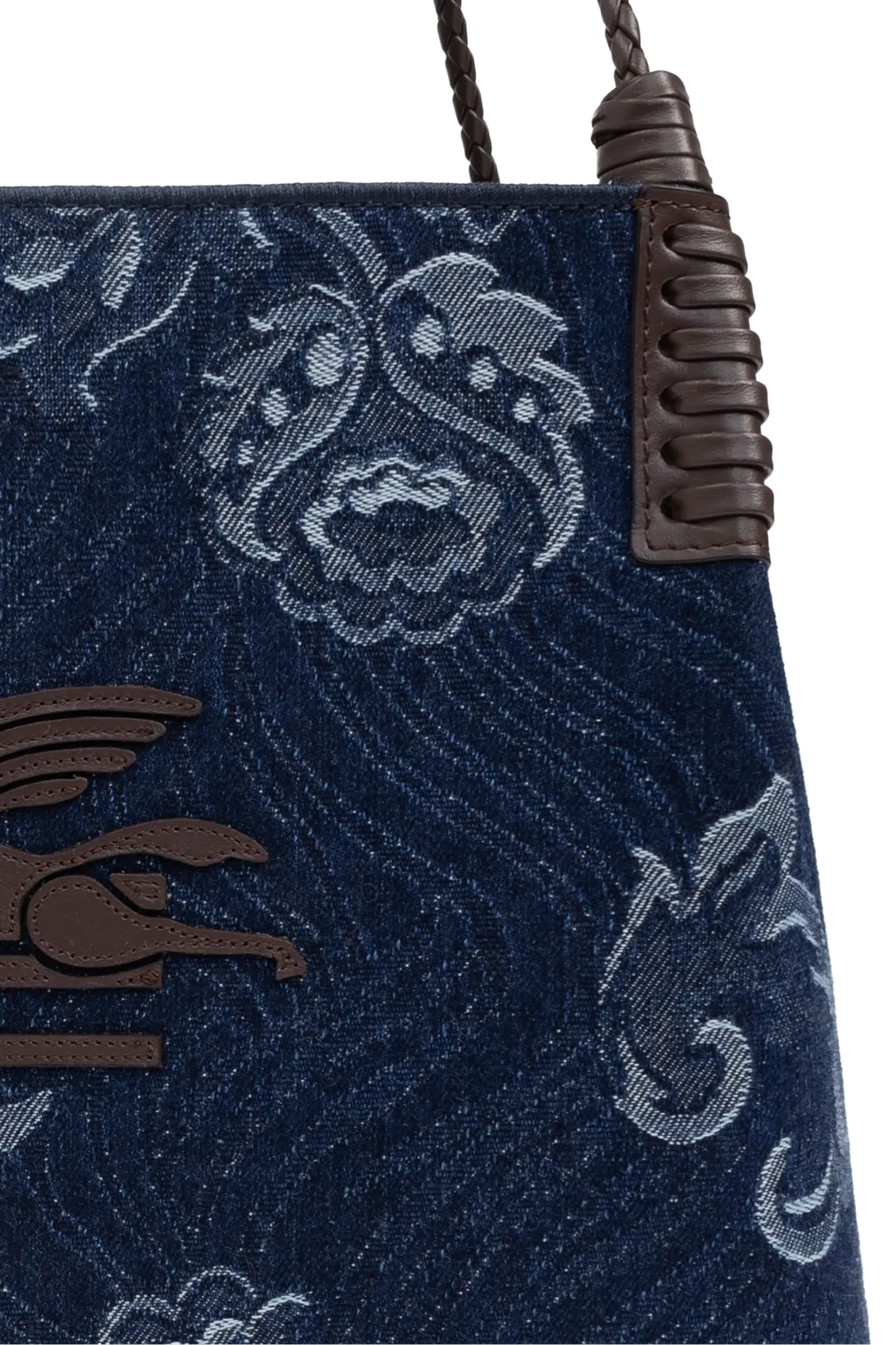 Jacquard Denim Medium Libra Tote Bag
