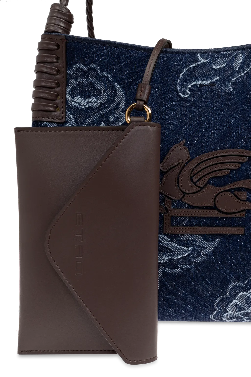 Jacquard Denim Medium Libra Tote Bag