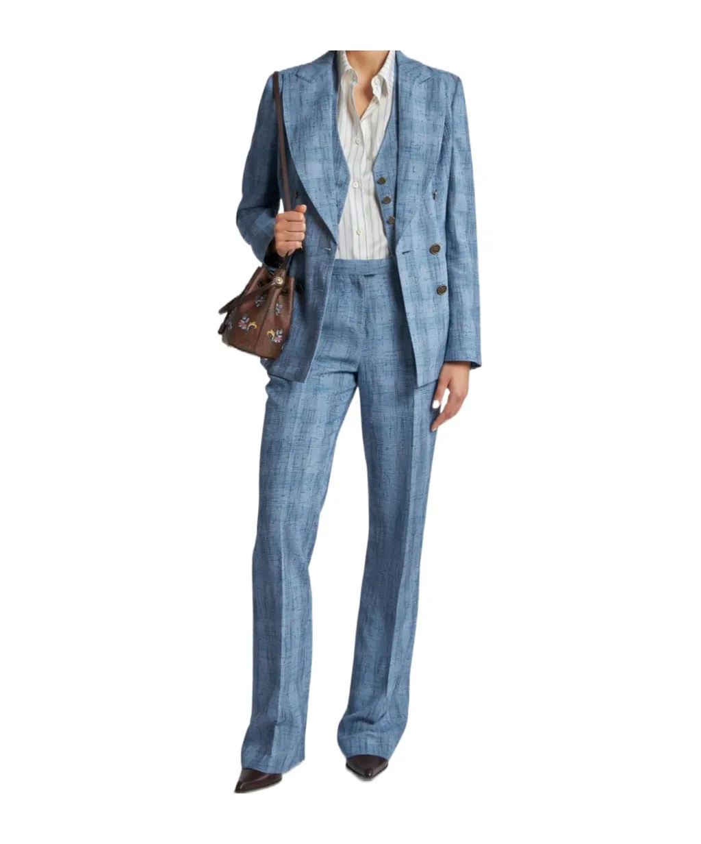 Slub Linen Check Jacket