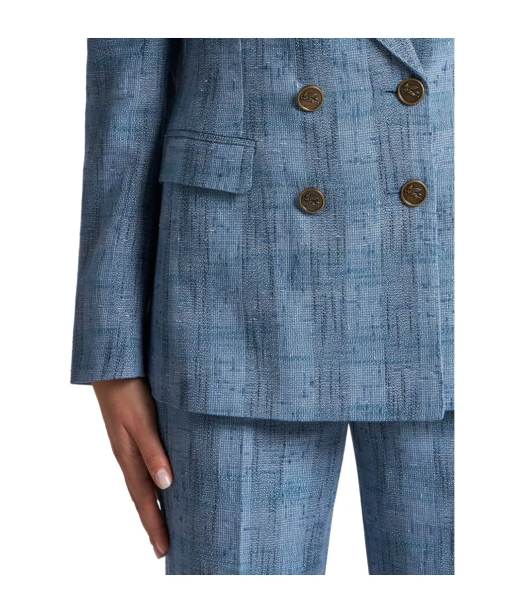 Slub Linen Check Jacket